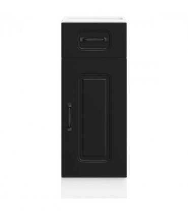 vidaXL Kitchen Base Cabinet Kalmar Black Engineered Wood — Model: 1x bottom cabinet (1 door 1 drawer) 30 cm wide 81.5 cm high