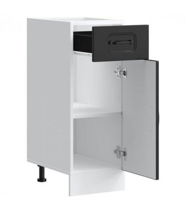 vidaXL Kitchen Base Cabinet Kalmar Black Engineered Wood — Model: 1x bottom cabinet (1 door 1 drawer) 30 cm wide 81.5 cm high