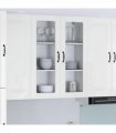 vidaXL Wall Glass Cabinet LUCCA High Gloss White 80 x 31 x 100 cm — Model: 1x wall glass cabinet (2 doors)