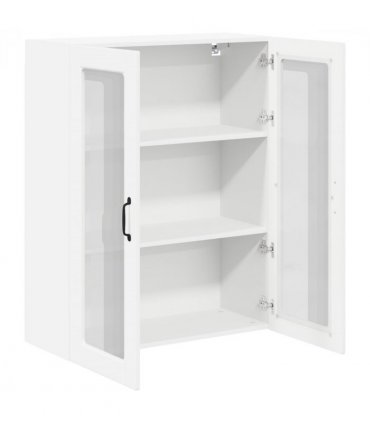 vidaXL Wall Glass Cabinet LUCCA High Gloss White 80 x 31 x 100 cm — Model: 1x wall glass cabinet (2 doors)