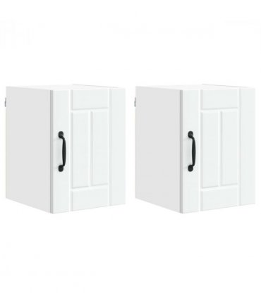vidaXL Wall Cabinet LUCCA 2 pcs White 30 x 31 x 40 cm Engineered Wood — Model: 2x wall cabinet (1 door)