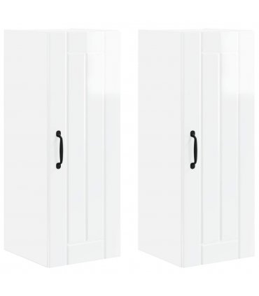 vidaXL Wall Cabinet LUCCA 2 pcs High Gloss White 30 x 31 x 80 cm — Model: 2x wall cabinet (1 door)