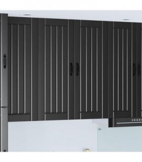 vidaXL Wall Cabinet LUCCA Black 80 x 31 x 100 cm Engineered Wood — Model: 1x wall cabinet (2 doors)