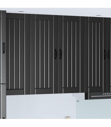 vidaXL Wall Cabinet LUCCA Black 80 x 31 x 100 cm Engineered Wood — Model: 1x wall cabinet (2 doors)