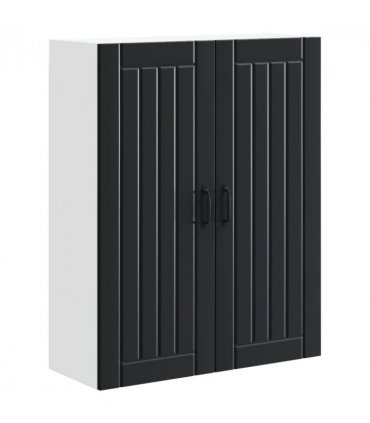 vidaXL Wall Cabinet LUCCA Black 80 x 31 x 100 cm Engineered Wood — Model: 1x wall cabinet (2 doors)