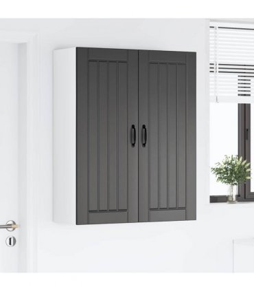 vidaXL Wall Cabinet LUCCA Black 80 x 31 x 100 cm Engineered Wood — Model: 1x wall cabinet (2 doors)