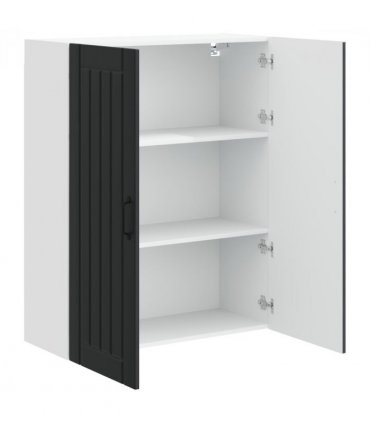 vidaXL Wall Cabinet LUCCA Black 80 x 31 x 100 cm Engineered Wood — Model: 1x wall cabinet (2 doors)