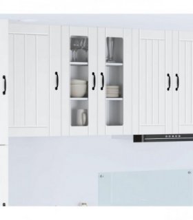 vidaXL Wall Glass Cabinet LUCCA White 60 x 31 x 80 cm Engineered Wood — Model: 1x wall glass cabinet (2 doors)