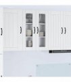 vidaXL Wall Glass Cabinet LUCCA White 60 x 31 x 80 cm Engineered Wood — Model: 1x wall glass cabinet (2 doors)