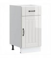 vidaXL Kitchen Base Cabinet Lucca High Gloss White Enginee — Size: 40 x 46 x 81.5 cm, Model: 1x bottom cabinet (1 door 1 drawer)