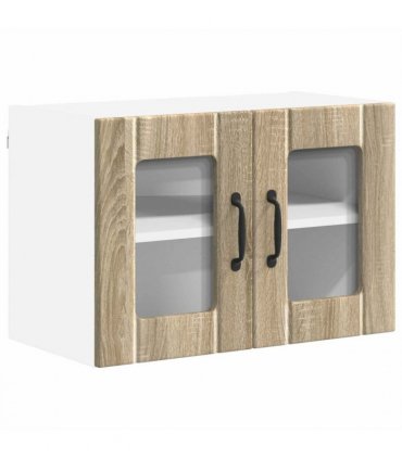 vidaXL Wall Glass Cabinet LUCCA Sonoma Oak 60 x 31 x 40 cm — Model: 1x wall glass cabinet (2 doors)
