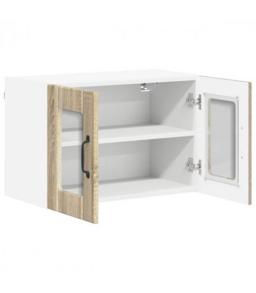 vidaXL Wall Glass Cabinet LUCCA Sonoma Oak 60 x 31 x 40 cm — Model: 1x wall glass cabinet (2 doors)