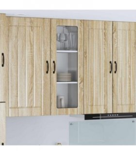 vidaXL Wall Glass Cabinet LUCCA Sonoma Oak 40 x 31 x 100 cm — Model: 1x wall glass cabinet (1 door)