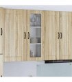 vidaXL Wall Glass Cabinet LUCCA Sonoma Oak 40 x 31 x 100 cm — Model: 1x wall glass cabinet (1 door)
