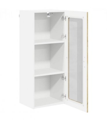vidaXL Wall Glass Cabinet LUCCA Sonoma Oak 40 x 31 x 100 cm — Model: 1x wall glass cabinet (1 door)