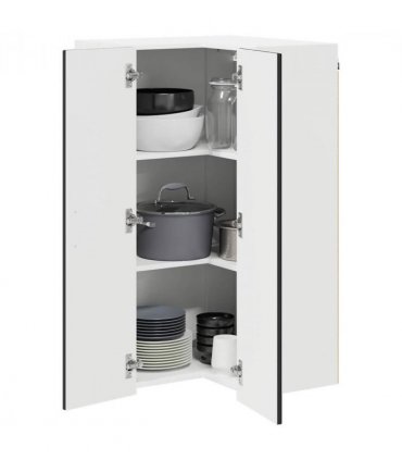 vidaXL Wall Corner Cabinet LUCCA Black 57 x 57 x 100 cm — Model: 1x wall corner cabinet