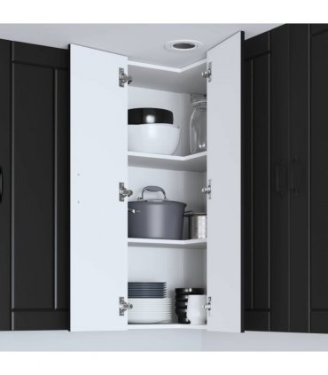 vidaXL Wall Corner Cabinet LUCCA Black 57 x 57 x 100 cm — Model: 1x wall corner cabinet
