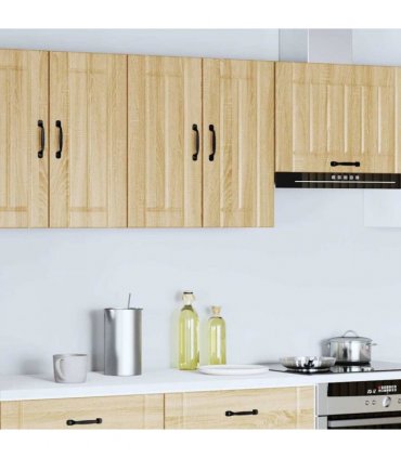 vidaXL Kitchen Wall Cabinet Lucca Sonoma Oak Engineered Wood — Size: 60 x 31 x 60 cm, Model: 1x wall cabinet (2 doors)