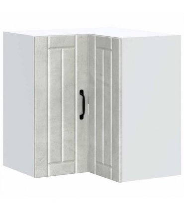 vidaXL Kitchen Wall Corner Cabinet Lucca Concrete Grey Engineered Wood — Size: 57 x 57 x 60 cm, Model: 1x wall corner cabinet