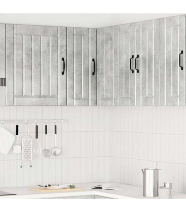 vidaXL Kitchen Wall Corner Cabinet Lucca Concrete Grey Engineered Wood — Size: 57 x 57 x 60 cm, Model: 1x wall corner cabinet