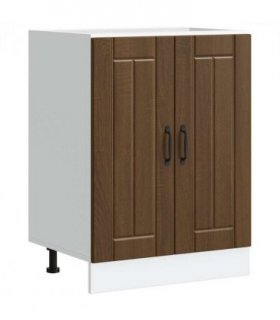 vidaXL Sink Base Cabinet Lucca Brown Oak Engineered Wood — Size: 60 x 46 x 81.5 cm, Model: 1x bottom cabinet (2 doors)