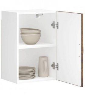 vidaXL Kitchen Wall Cabinet Lucca Smoked Oak Engineered Wood — Size: 40 x 31 x 60 cm, Model: 1x wall cabinet (1 door)