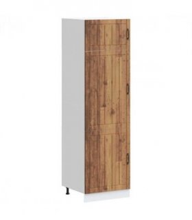 vidaXL Kitchen Cupboard Lucca Old Wood Engineered Wood — Colour: concrete grey, Size: 60 x 57 x 207 cm, Model: 1x cupboard