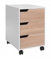 MDF White 3 Drawer Filing Cabinet 40L x 50D x 57.5H cm Compact Size Under Desk