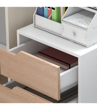 MDF White 3 Drawer Filing Cabinet 40L x 50D x 57.5H cm Compact Size Under Desk
