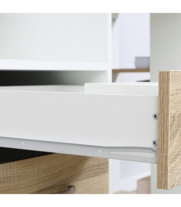 Multi-Storage & Workstation Desk Table Storage Shelves Home Office Oak HOMCOM