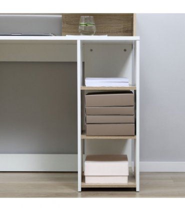 Multi-Storage & Workstation Desk Table Storage Shelves Home Office Oak HOMCOM