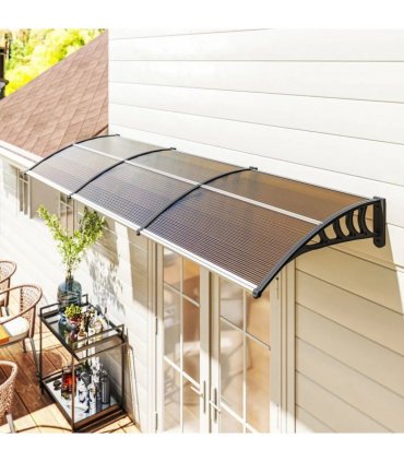 Outsunny Front Door Canopy, Outdoor Awning, Rain Shelter, 303 x 96cm , Brown