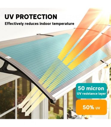 Outsunny Front Door Canopy, Outdoor Awning, Rain Shelter, 303 x 96cm , Brown