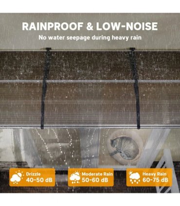Outsunny Front Door Canopy, Outdoor Awning, Rain Shelter, 303 x 96cm , Brown
