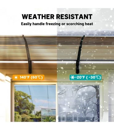 Outsunny Front Door Canopy, Outdoor Awning, Rain Shelter, 303 x 96cm , Brown
