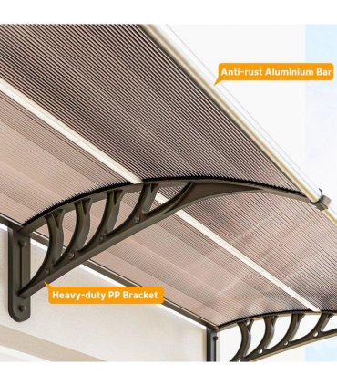 Outsunny Front Door Canopy, Outdoor Awning, Rain Shelter, 303 x 96cm , Brown