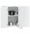 vidaXL Kitchen Wall Corner Cabinet Lucca White Engineered Wood — Size: 57 x 57 x 60 cm, Model: 1x wall corner cabinet
