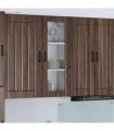 vidaXL Wall Glass Cabinet LUCCA Brown Oak 40 x 31 x 100 cm — Model: 1x wall glass cabinet (1 door)
