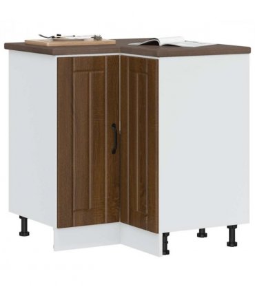 vidaXL Kitchen Cor — Colour: concrete grey, Size: 75.5 x 75.5 x 81.5 cm, Model: 1x corner bottom cabinet (2 doors) — V0672053692
