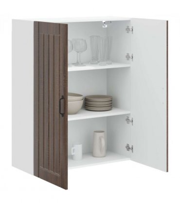 vidaXL Wall Cabinet LUCCA Brown Oak 80 x 31 x 100 cm Engineered Wood — Model: 1x wall cabinet (2 doors)