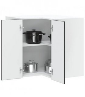 vidaXL Kitchen Wall Corner Cabinet Lucca Black Engineered Wood — Size: 57 x 57 x 60 cm, Model: 1x wall corner cabinet