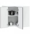 vidaXL Kitchen Wall Corner Cabinet Lucca Black Engineered Wood — Size: 57 x 57 x 60 cm, Model: 1x wall corner cabinet