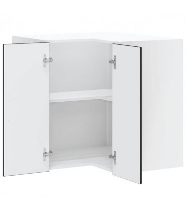 vidaXL Kitchen Wall Corner Cabinet Lucca Black Engineered Wood — Size: 57 x 57 x 60 cm, Model: 1x wall corner cabinet