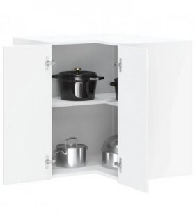 vidaXL Kitchen Wall Corner Cabinet Lucca High Glos — Colour: concrete grey, Size: 57 x 57 x 60 cm, Model: 1x wall corner cabinet