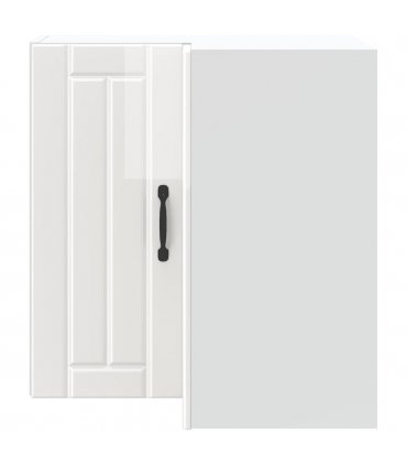 vidaXL Kitchen Wall Corner Cabinet Lucca High Glos — Colour: concrete grey, Size: 57 x 57 x 60 cm, Model: 1x wall corner cabinet