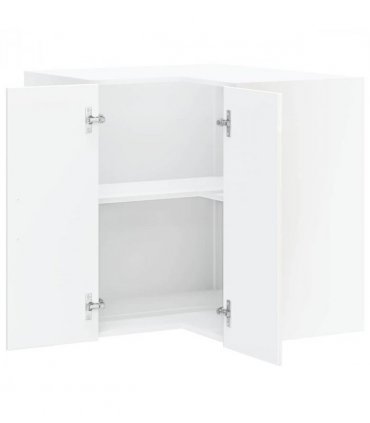 vidaXL Kitchen Wall Corner Cabinet Lucca High Glos — Colour: concrete grey, Size: 57 x 57 x 60 cm, Model: 1x wall corner cabinet