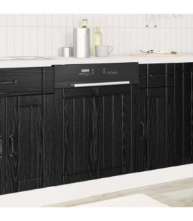 vidaXL Dishwasher Panel LUCCA Black Oak 60 x 1.5 x 57 cm — Size: 60 x 1.5 x 67 cm, Model: 1x dishwasher panel