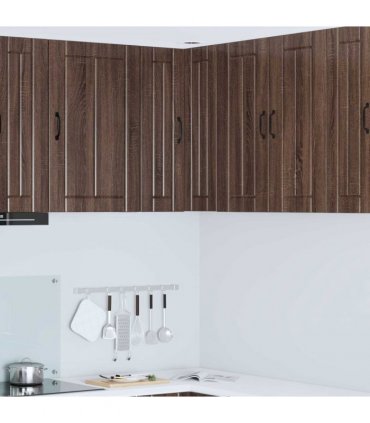 vidaXL Wall Corner Cabinet LUCCA Brown Oak 57 x 57 x 80 cm — Model: 1x wall corner cabinet