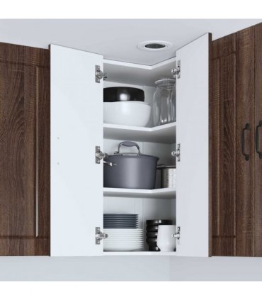 vidaXL Wall Corner Cabinet LUCCA Brown Oak 57 x 57 x 80 cm — Model: 1x wall corner cabinet