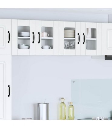 vidaXL Wall Glass Cabinet LUCCA 2 pcs White 60 x 31 x 40 cm — Model: 2x wall glass cabinet (2 doors)